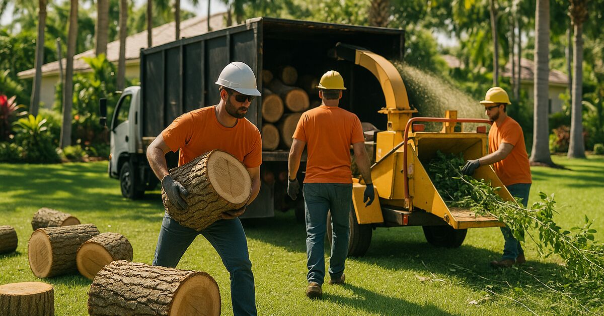 What happens to the wood and debris after tree removal?
